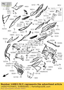 kawasaki 14092Y034965 cover,cowling,cnt,f.whit sc300 - Bottom side