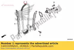 Qui puoi ordinare catena, camma (106l) (borg w da Honda , con numero parte 14401KRNA41: