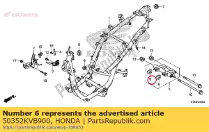 honda 50352KVB900 rubber, link stopper - Bottom side