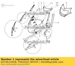 Here you can order the front shield from Piaggio Group, with part number 65746100XB: