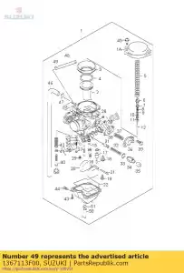 Suzuki 1367113F00 acortar - Lado inferior