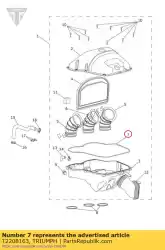 Qui puoi ordinare guarnizione, airbox da Triumph , con numero parte T2208163: