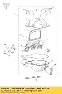 triumph T2208163 seal, airbox - Bottom side