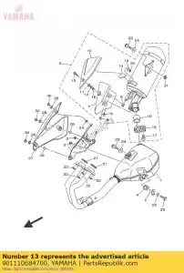 yamaha 901110684700 parafuso, hex. soquete b - Lado inferior