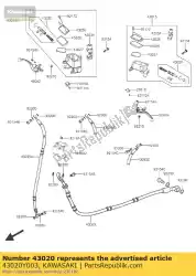 Here you can order the piston-comp-brake from Kawasaki, with part number 43020Y003: