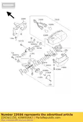 Here you can order the bracket-tail lamp from Kawasaki, with part number 230361130: