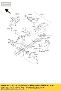 Kawasaki 230361130 bracket-tail lamp - Bottom side