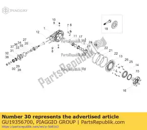 Piaggio Group GU19356700 nut - Bottom side