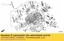 deksel, thermostaat van Honda, met onderdeel nummer 19321KYJ900, bestel je hier online: