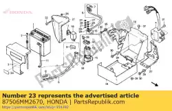 Here you can order the mark,battery caut from Honda, with part number 87506MM2670: