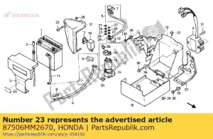 Honda 87506MM2670 mark,battery caut - Bottom side