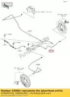 430600338, Kawasaki, 01 freio de tubo, rr, rh kawasaki kaf400 mule sx 4x4 xc 400 , Novo