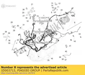 Piaggio Group 1D003712 briglia na luce targa - Dół
