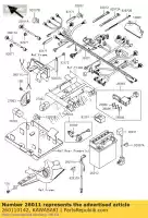 260110142, Kawasaki, fio-chumbo, bateria (+) kawasaki kvf650 4x4 650 , Novo