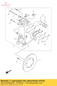 yamaha 5SL258380000 mouw, remklauw - Onderkant