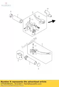 suzuki 5750048G01 lever,clutch - Bottom side