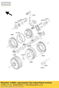 kawasaki 130911712 holder,clutch pusher kx125-h1 - Bottom side