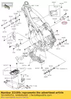 321900352, Kawasaki, wspornik silnika, upp, prawy klx450a8 kawasaki  klx kx 450 2006 2007 2008 2009 2010 2011 2012 2013 2014 2015 2016 2017 2018 2019 2020 2021, Nowy