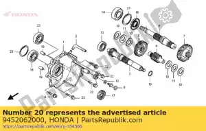 Honda 9452062000 anel de retenção, interno, 62 mm - Lado inferior