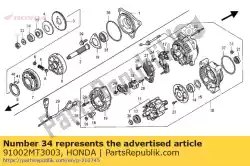 Aquí puede pedir rodamiento, bola radial, 6003 de Honda , con el número de pieza 91002MT3003: