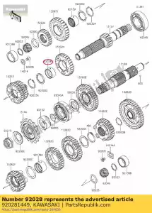 Kawasaki 920281449 bushing,input 5th gea - Bottom side