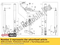 AP8163584, Piaggio Group, Placa superior de horquilla aprilia  rs 125 2006 2007 2008 2009 2010, Nuevo