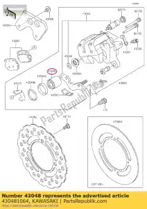 kawasaki 430481064 piston-caliper kx125-h2 - Bottom side