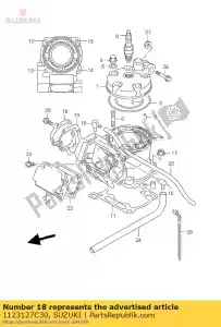 suzuki 1123127C30 couvercle, cylindre - La partie au fond