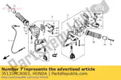 Here you can order the plate, ornament (b) from Honda, with part number 35135MCA003: