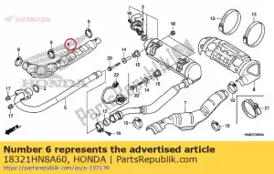 honda 18321HN8A60 capa, ex. tubo - Lado inferior