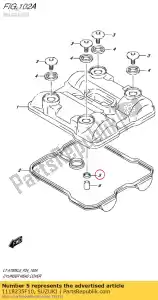 suzuki 1118235F10 gasket,2nd air - Bottom side