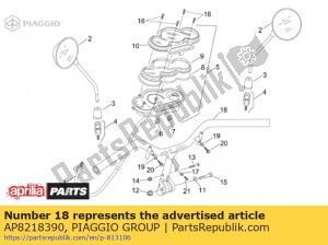 aprilia AP8218390 guiador w phor ctng. - Lado inferior