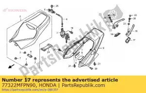 Honda 77322MFPN90 base l,grab rail - Bottom side