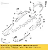 653818000C, Piaggio Group, moldura trasera derecha piaggio x 125 250 300 2008 2009, Nuevo