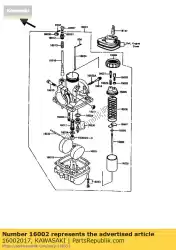 Here you can order the adjuster,cable kh100-g2 from Kawasaki, with part number 16002017: