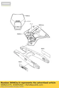 Kawasaki 560621574 pattern,shroud,rr,rh - Bottom side