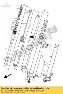 suzuki 5116736E60 arbusto, guía - Lado inferior