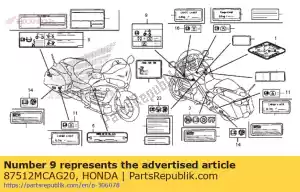 honda 87512MCAG20 momenteel geen beschrijving beschikbaar - Onderkant