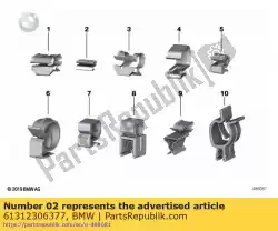 bevestigingsklem - a = 2,0-2,5 mm van BMW, met onderdeel nummer 61312306377, bestel je hier online: