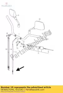 suzuki 5830027G40 cabo conjunto, através - Lado inferior