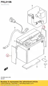 suzuki 3365226E00 beschermer, batterij. - Onderkant