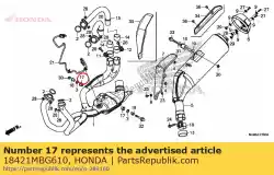 Aqui você pode pedir o borracha, ex. Montagem em Honda , com o número da peça 18421MBG610: