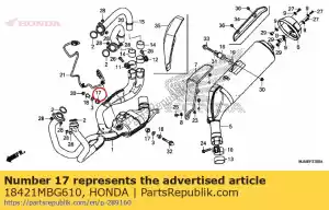 honda 18421MBG610 borracha, ex. montagem - Lado inferior