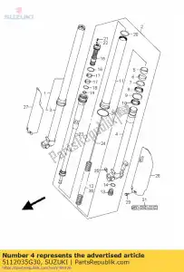 suzuki 5112035G30 buis, binnenste links - Onderkant