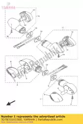 voor knipperlicht assy 1 van Yamaha, met onderdeel nummer 3D7833101000, bestel je hier online: