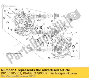 Piaggio Group B0136305002 centralny zestaw skrzyni korbowej kat - Dół