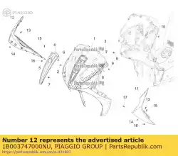 Tutaj możesz zamówić verschlub rechts od Piaggio Group , z numerem części 1B003747000NU: