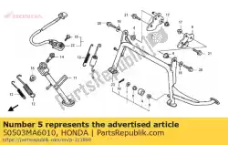 kraag, hoofdtribune van Honda, met onderdeel nummer 50503MA6010, bestel je hier online: