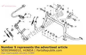 honda 50503MA6010 col, pied principal - La partie au fond