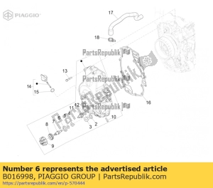 aprilia B016998 pakking ring - Onderkant